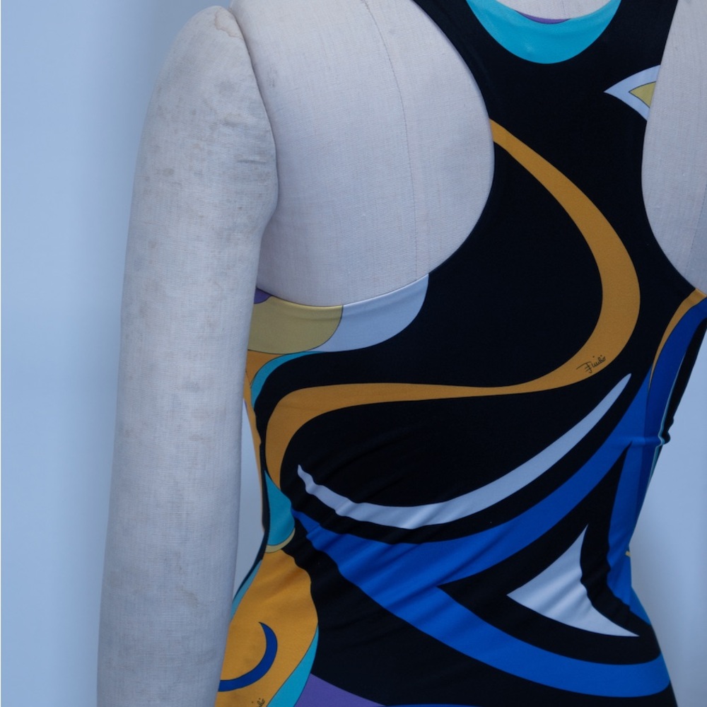 Emilio Pucci Blue and Yellow Abstract Tank Top - Picture 6 of 6